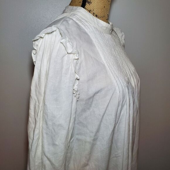 Free People Clover Pintuck Linen Blend Tunic Dress Size Medium - Picture 7 of 16